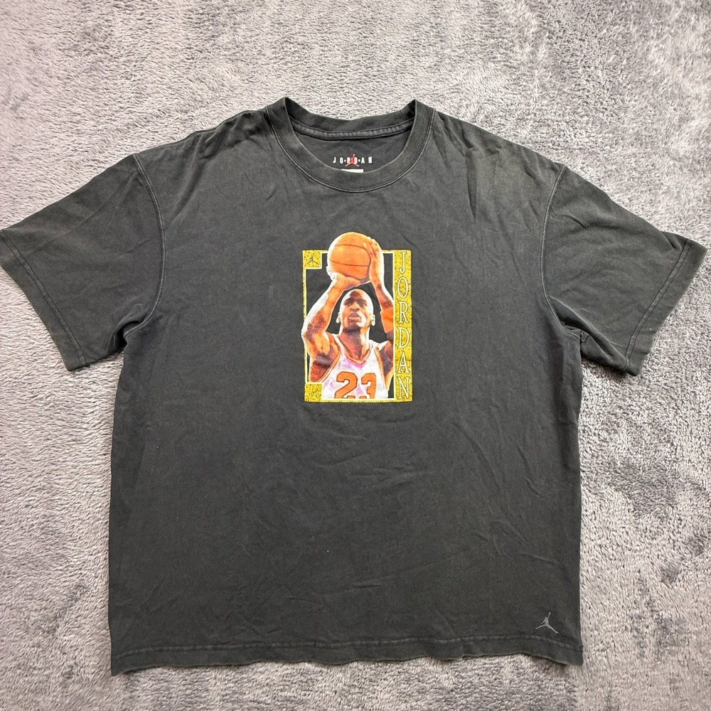 Air Jordan Men's M Oversized Graphic Tee Michael Jordan #23 Black Wash Cotton